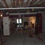 Basement looking south from inside the former bookstore