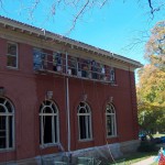 Cleaning the Repointed brick