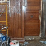Exposing the beautiful woodwork in the lobby 3