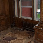 Removing the floor in the west entrance-lobby