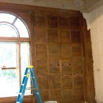 Stripping the paint in the dining room 4