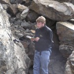 Taking notes on the north side of Beluga Point outcrop