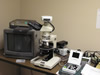 Polarizing microscopes and photomicrograph equipment (digital and film cameras)