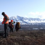 Preparing to hike out of the Reindeer Hills