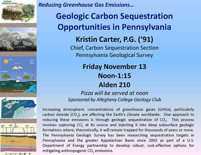 Geologic Carbon Sequestration Opportunities in Pennsylvania- Sending Carbon to its grave?