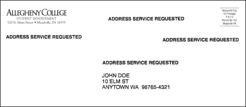Sample envelope